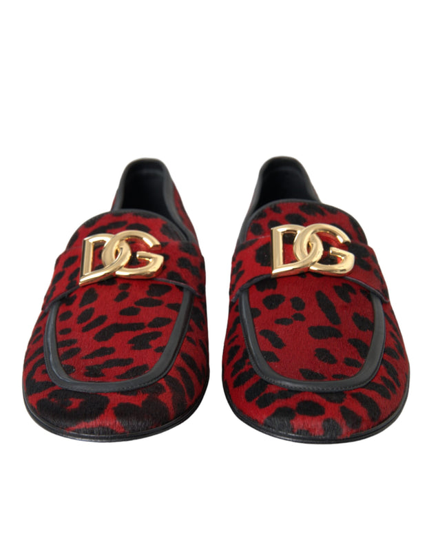 Red Black Leopard DG Loafers Formal Men Shoes