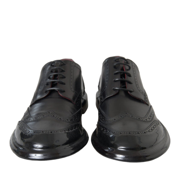 Black Leather Oxford Wingtip Formal Men Shoes