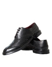 Black Leather Oxford Wingtip Formal Men Shoes