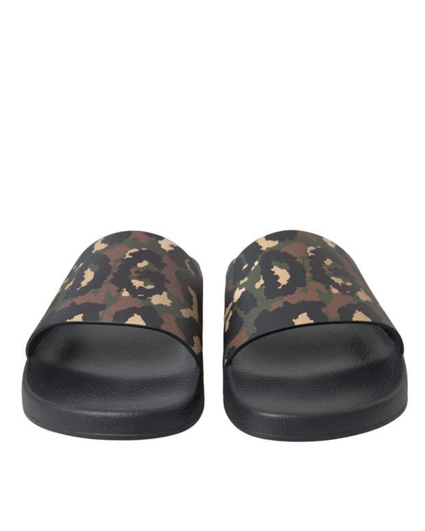Multicolor Camouflage Leather Beachwear Men Shoes