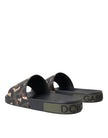 Multicolor Camouflage Leather Beachwear Men Shoes
