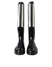 Black Rubber Knee High Flat Boots Shoes