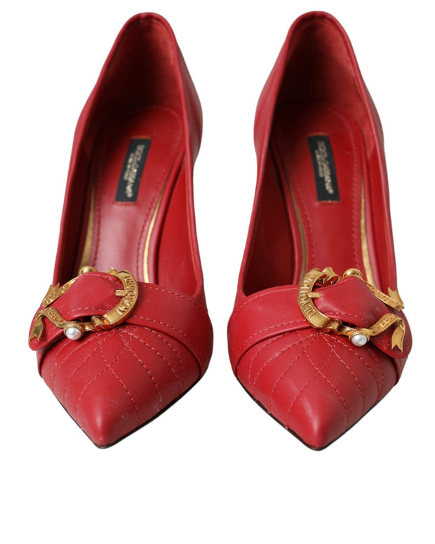 Red Devotion Leather Heels Pumps Shoes
