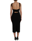 Black Sheath Halter Sleeveless Midi Dress