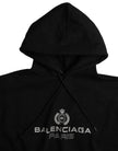 Black Cotton Logo Hooded Pullover Sweatshirt Sweater