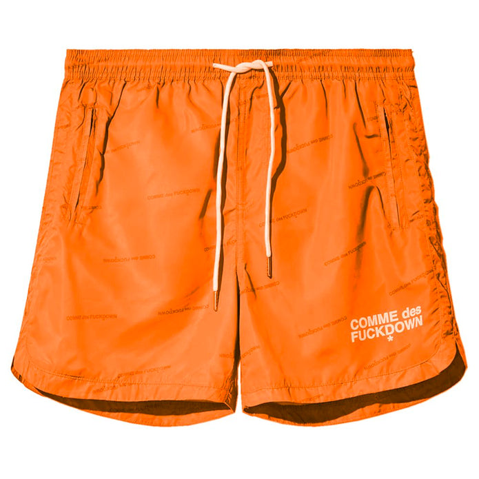 Orange Polyester Men's Swim Shorts