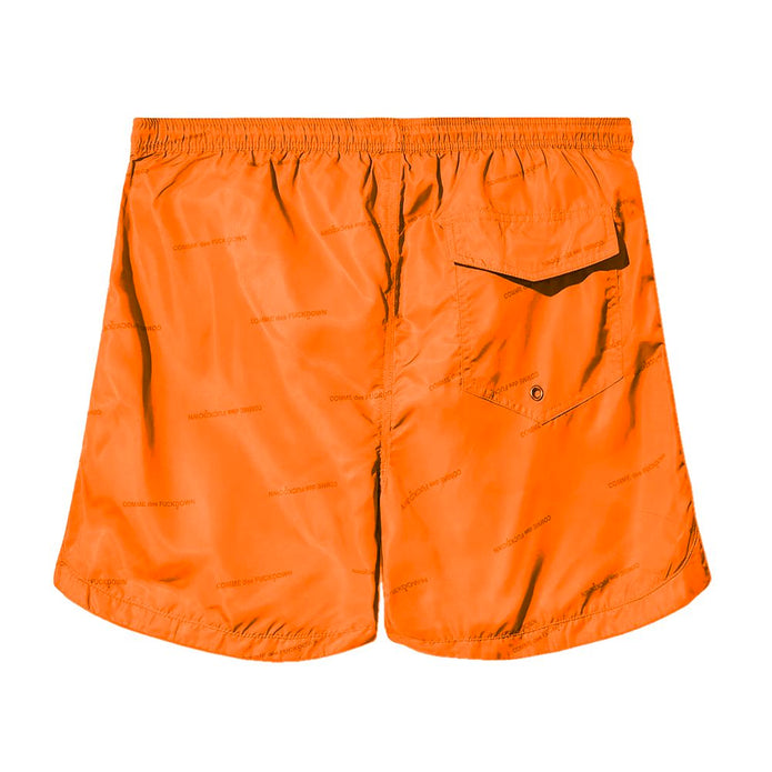 Orange Polyester Men's Swim Shorts