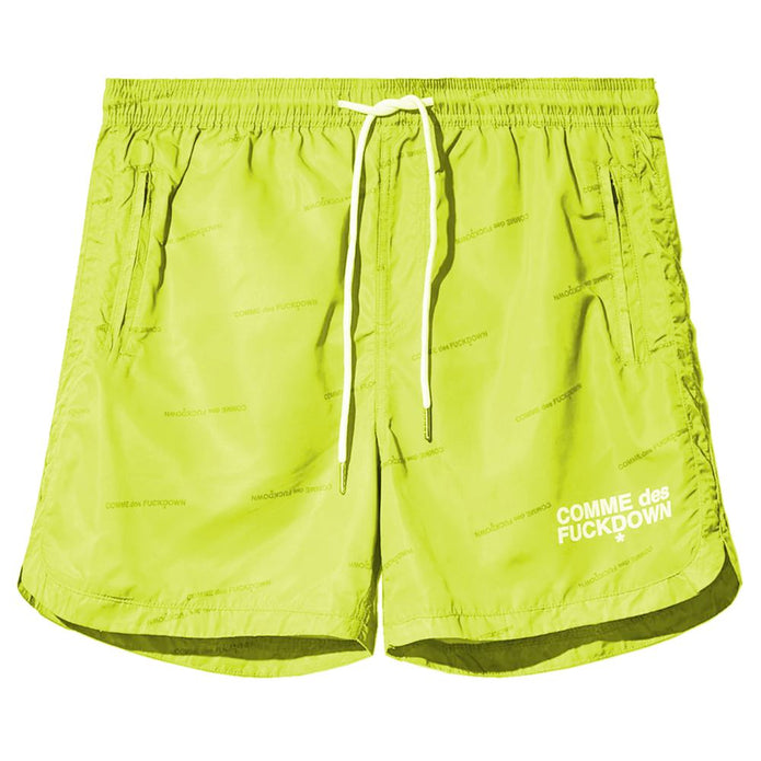 Yellow Polyester Men Swimwear Shorts