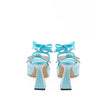 Light Blue Leather Platforms & Wedge