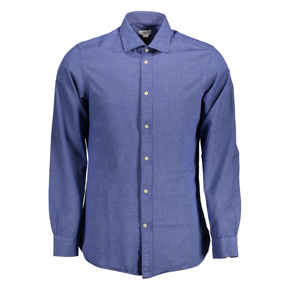 Blue Cotton Men Shirt