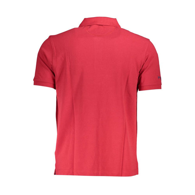 Red Cotton Men Polo Shirt