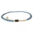 Blue Braided Gold Brass Chain Waist Belt