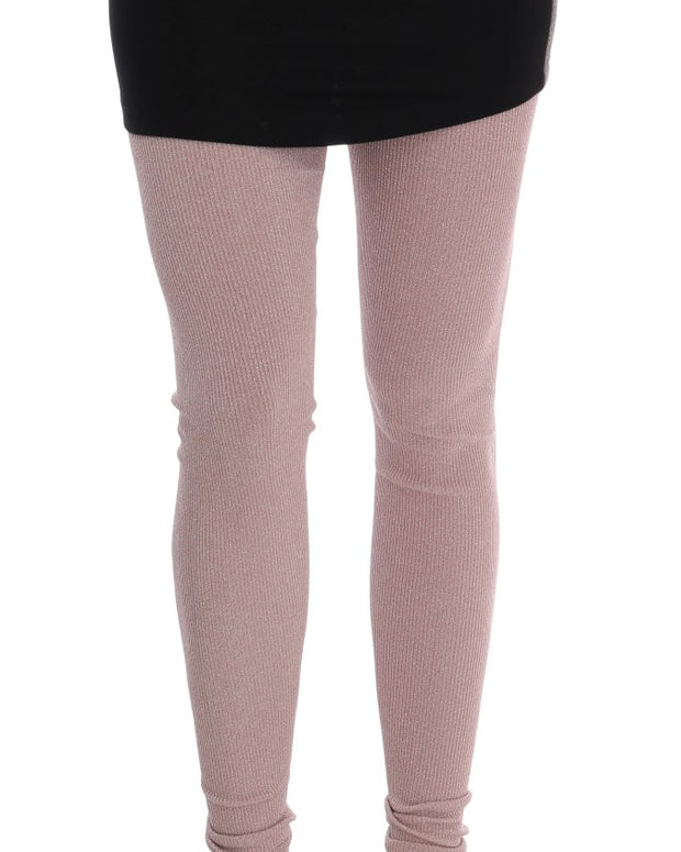 Pink Stretch Waist Tights Stockings