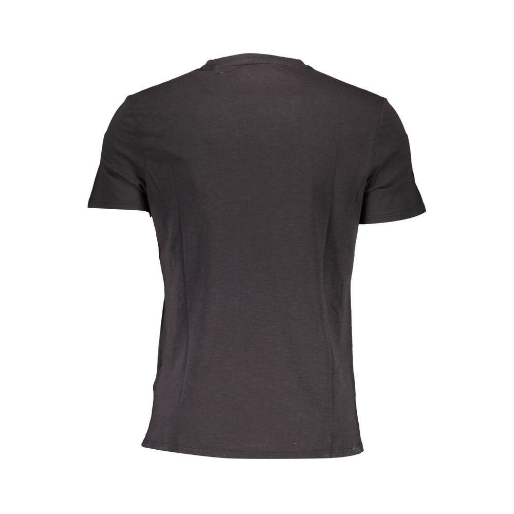 Black Cotton Men T-Shirt