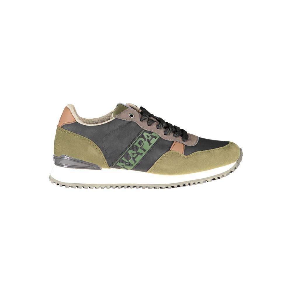 Green Polyester Men Sneaker