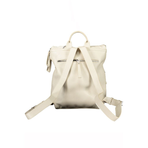 Beige Chic Backpack with Contrasting Details