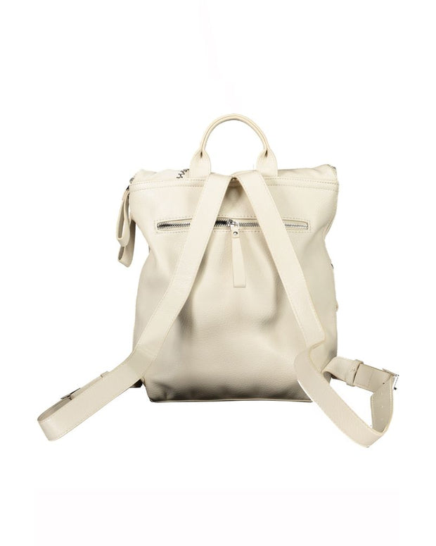 Beige Chic Backpack with Contrasting Details
