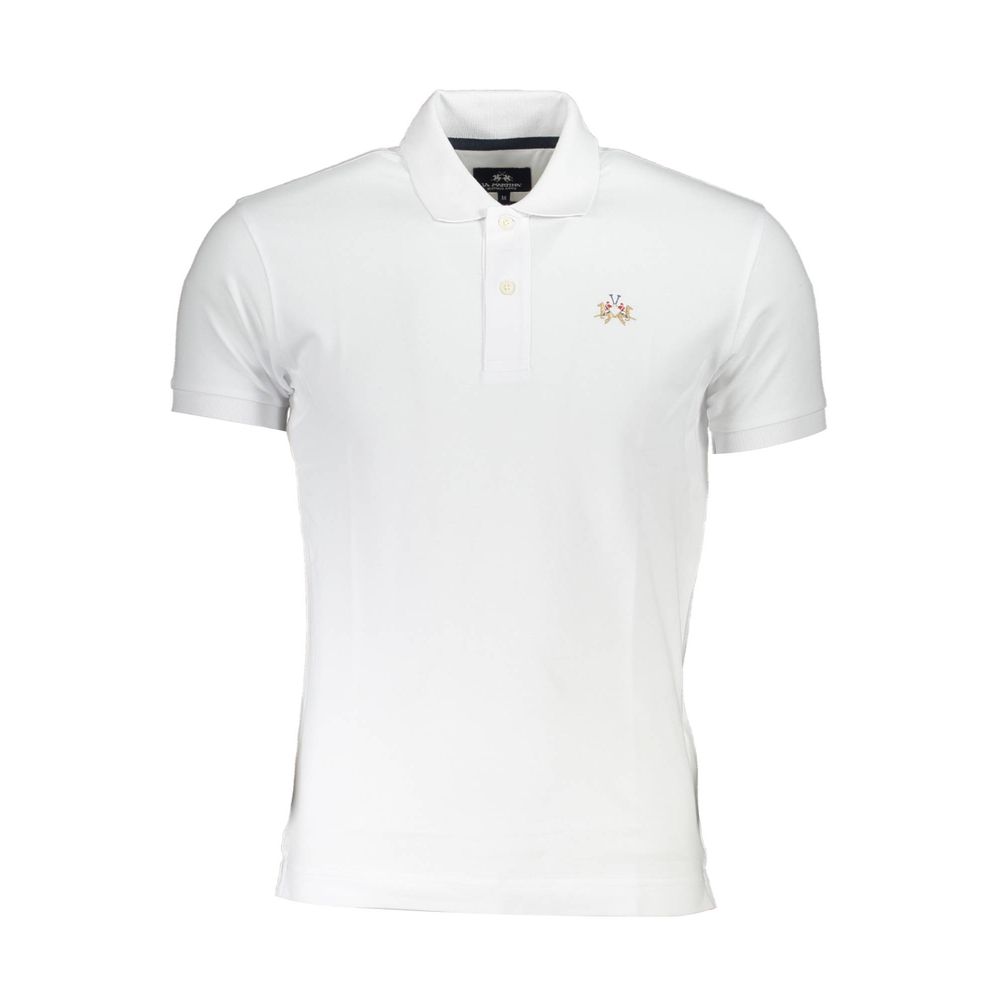 White Cotton Men Polo Shirt