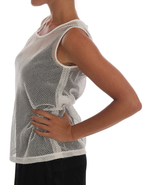 White Net Tank Transparent Top