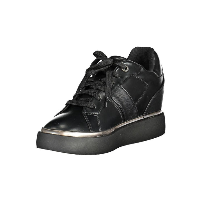 Black Polyester Women Sneaker