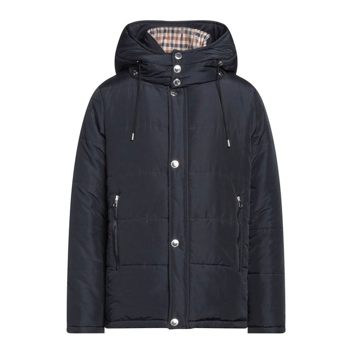 Elegant Blue Aquascutum Jacket with Removable Hood