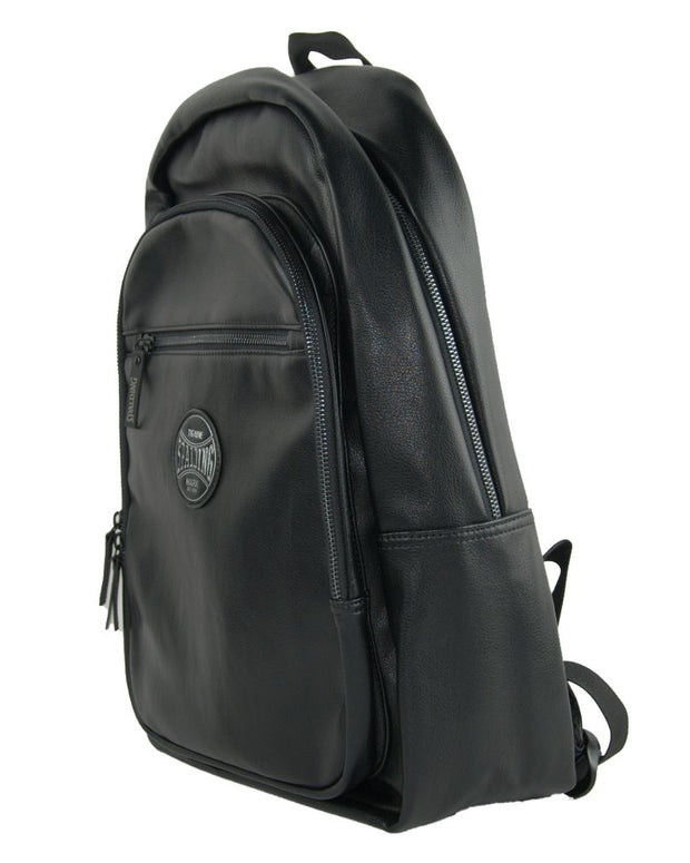 Black Polyethylene Men Backpack