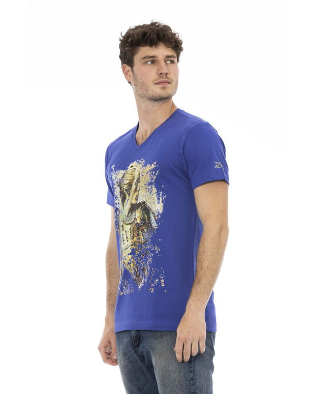 "Blue Cotton Men T-Shirt"
