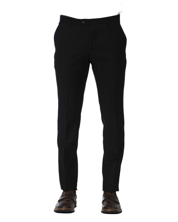 Black Wool Men Trouser