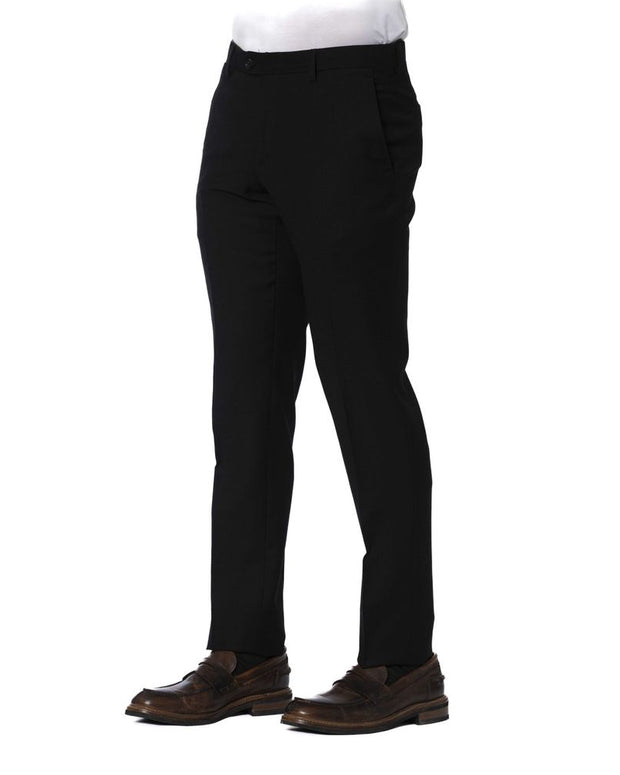 Black Wool Men Trouser