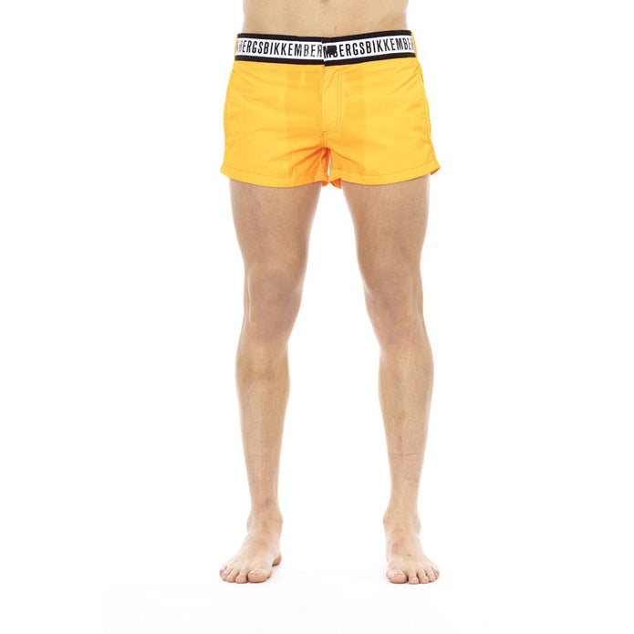 Orange Polyamide Men Swimwear