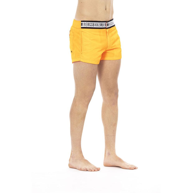 Orange Polyamide Men Swimwear