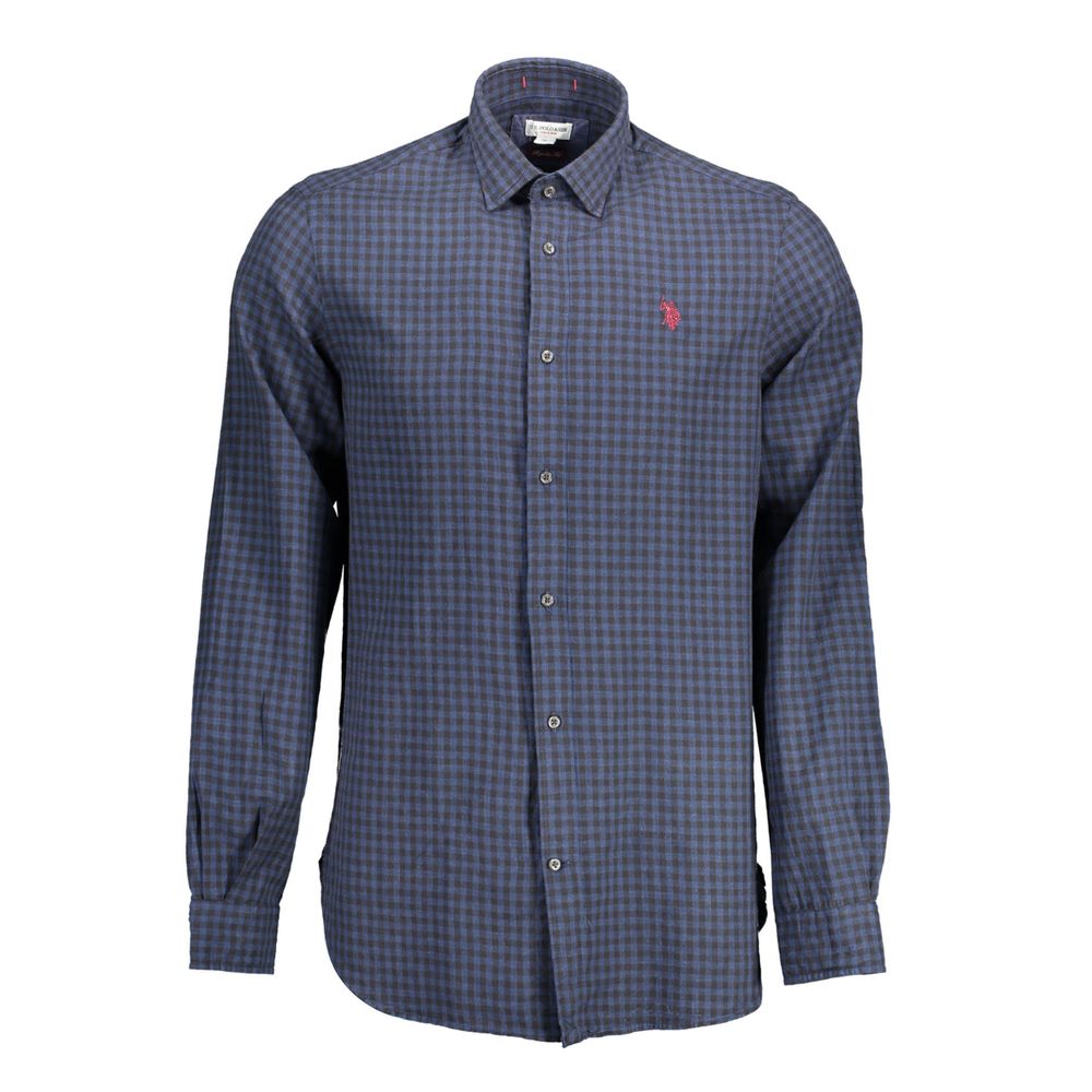 Blue Cotton Men Shirt