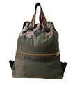 Military Green Patchwork Rucksack Backpack Bag