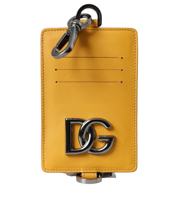 Orange Calf Leather Credit Card Holder Clip On Wallet