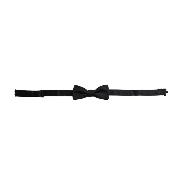 Black Silk Adjustable Neck Men Bow Tie