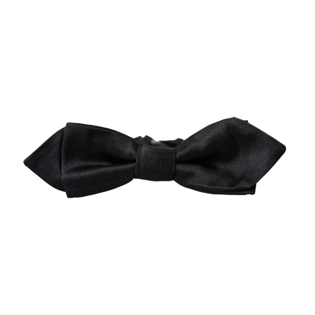 Black Silk Adjustable Neck Men Bow Tie