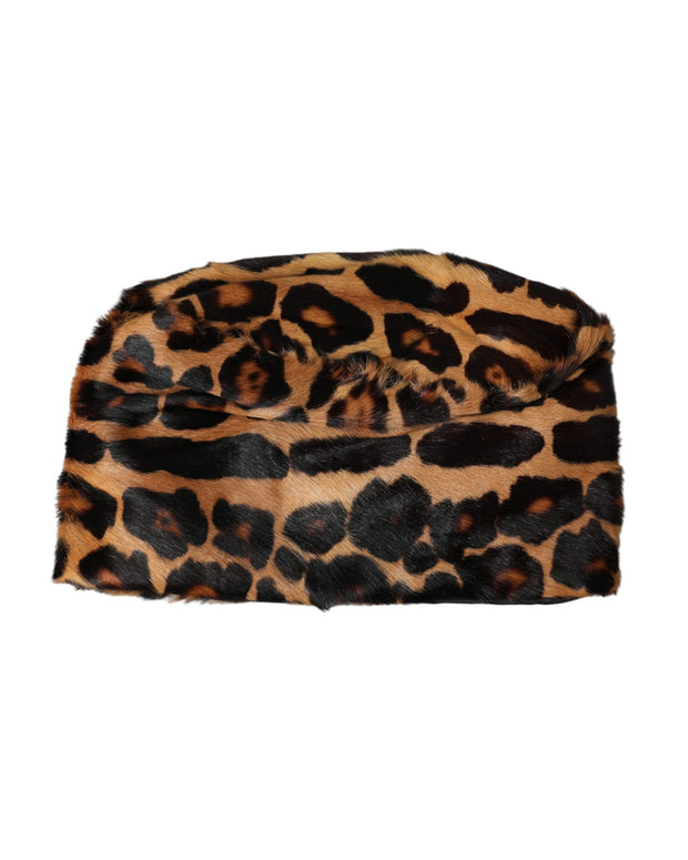 Brown Leopard Fur Women Bucket Hat