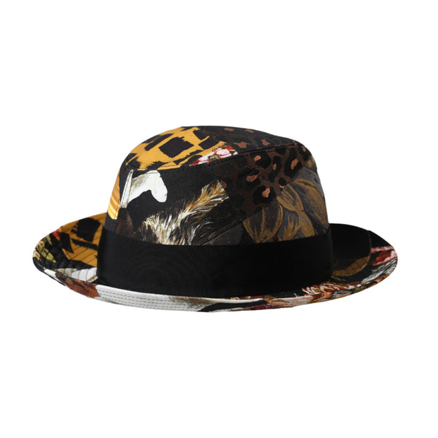 Multicolor Patchwork Women Fedora Wide Brim Hat