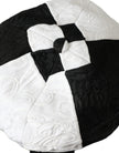 Black White Checkered Wide Brim Floppy Hat