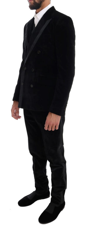 Black Velvet Slim Double Breasted Suit