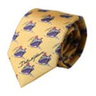 Yellow Ship Print 100% Silk Adjustable Men Tie