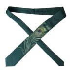 Green Printed 100% Silk Adjustable Men Tie