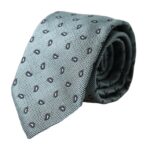 Green 100% Silk Patterned Adjustable Men Tie