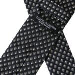 Black 100% Silk Patterned Adjustable Men Tie