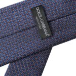 Navy Blue Silk Patterned Adjustable Men Tie