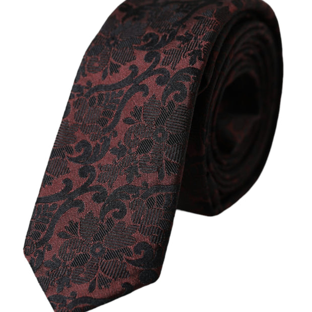 Maroon Floral Fantasy Silk Adjustable Men Tie