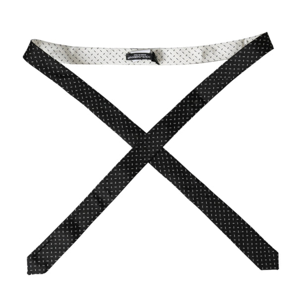 Black White Patterned Adjustable Tie