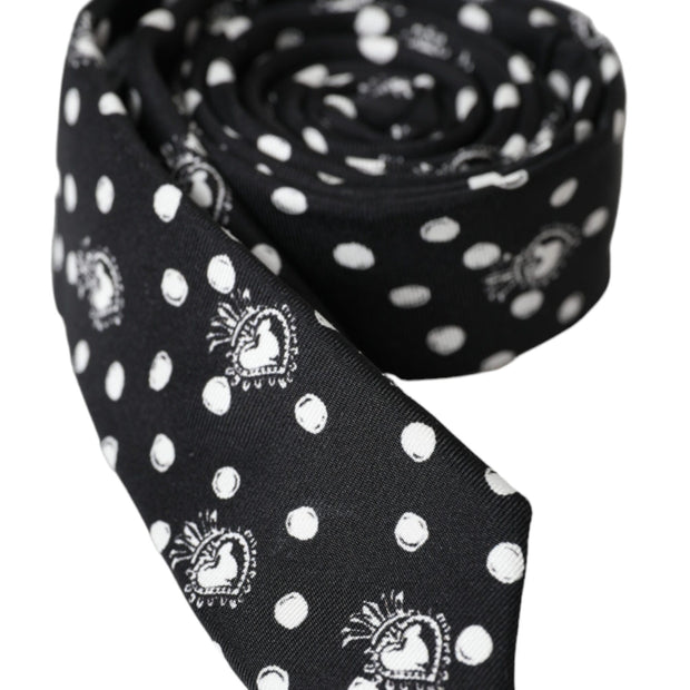 Black Heart Polka Dot Adjustable Tie