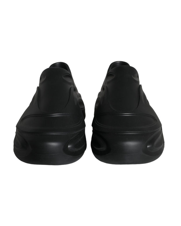 Black Foiled Rubber Toy Low Top Sneakers Shoes