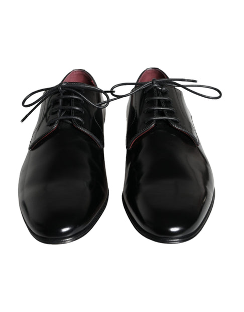 Black Calfskin Leather Derby Dress Men Shoes